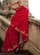Weaving Khadi Silk Designer Saree in Red
