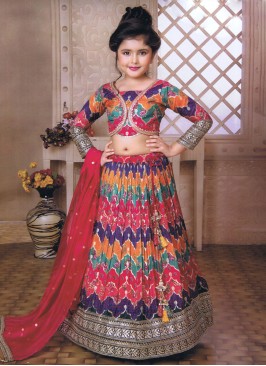 Wedding Wear Multi Color Silk Lehenga Choli With Dupatta