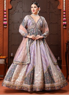 Wedding Wear Multi Designer Gown with Dupatta