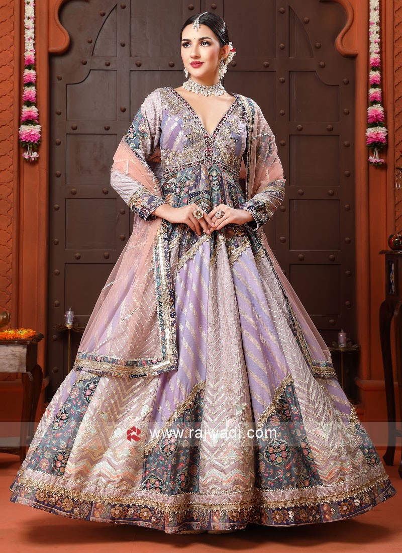 Bridal gown with dupatta best sale