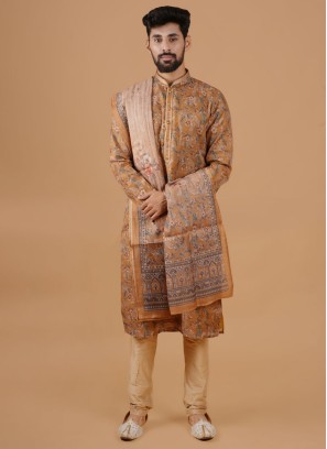 Wedding Wear Mustard Yellow Kurta Pajama With Duatta