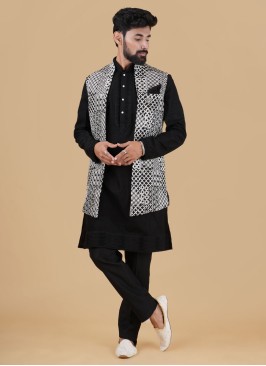 Wedding Wear Nehru Jacket Set For Men