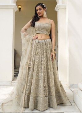 Ivory Sequins Embroidered Butterfly Net Lehenga Choli