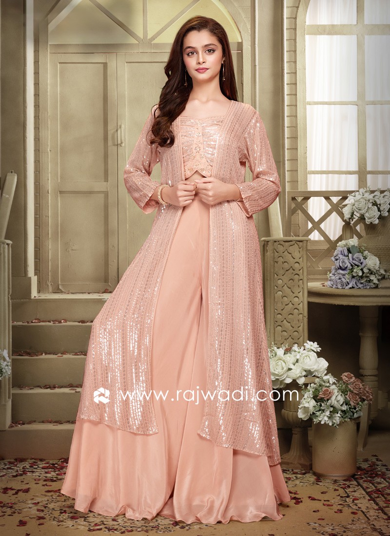 Baby pink palazzo suit best sale