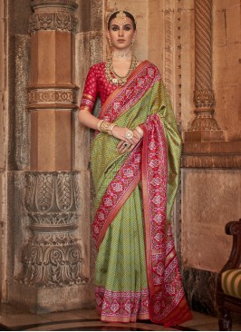 Banarasi Silk Weaving Designer Saree in Green