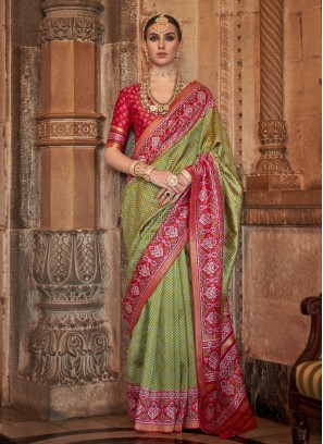 Banarasi Silk Weaving Designer Saree in Green
