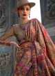 Brown Pashmina Silk Woven Embroidered Saree