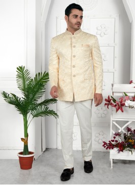 Beige Imported Jhodpuri Suit For Wedding