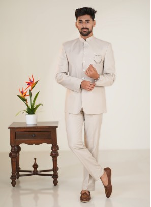 Beige Imported Jodhpuri Suit