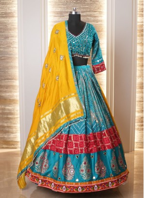 Blue Navratri Special Cotton Chaniya Choli