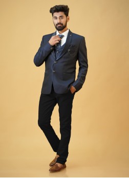 Blue Tuxedo Suit In Imported Fabric