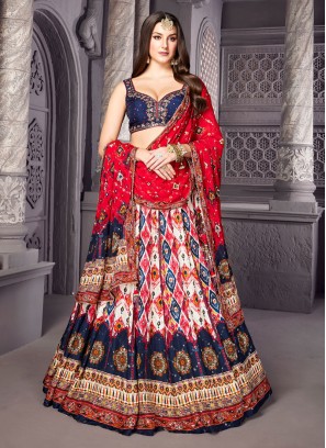 Breathtaking Multi Color Embroidered Lehenga Choli