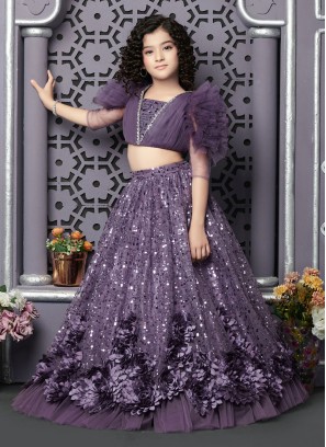 Breathtaking Purple Sequins Embroidered Lehenga Choli