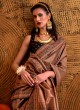 Brown Woven Handloom Silk Saree