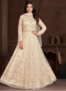 Butterfly Net Thread Embroidered Anarkali With Dupatta