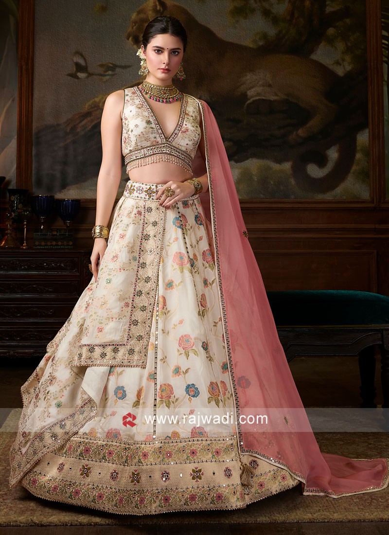 Marriage Reception Party Layered Lengha | Wedding Shaadi Party Wear
