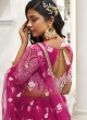 Dark Pink Thread Embroidered Lehenga Choli With Dupatta
