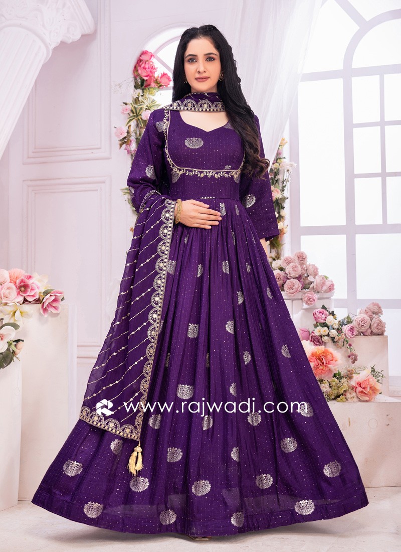 Designer Banarasi Thread Embroidered Anarkali