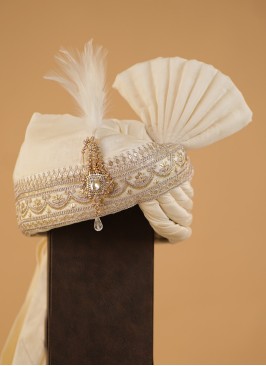 Designer Cream Classic Turban
