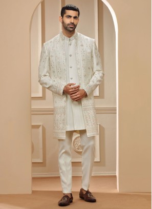 Designer Embroidered Jacket Style Indowestern Set