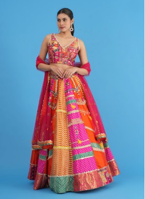 Designer Multi Color Embroidered Lehenga Choli