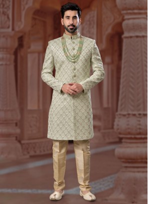 Traditional Pista Green Color Indowestern  Green suit men, Designer suits  for men, Indian men fashion