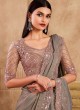 Designer Grey Silk Festive Saree