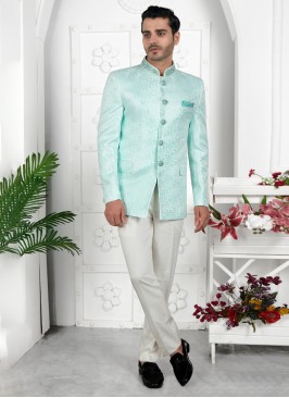 Elegant Firozi Green Jodhpuri Suit