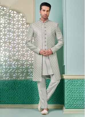 Elegant Grey Indowestern Set Featuring Sequins Work