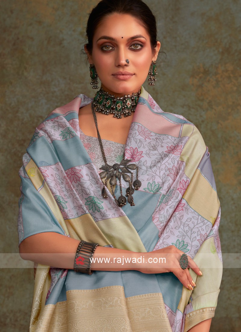 Festive Wear Digital Printed Silk Saree