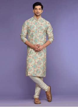 Embroidered Silk Kurta Pajama For Men