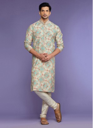 Embroidered Silk Kurta Pajama For Men