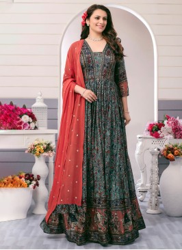 Enchanting Floral Printed  Anarkali Suit