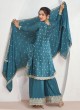 Festive Wear Embroidered Palazzo Suit With Dupatta