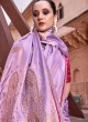 Light Purple Satin Silk Festive Saree