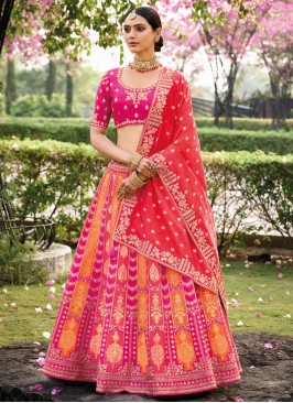 Gorgeous Multi Color Lehenga Choli In Silk