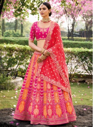 Gorgeous Multi Color Lehenga Choli In Silk
