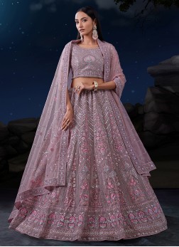 Dusty Rose Pink Designer Lehenga Choli With Dupatt