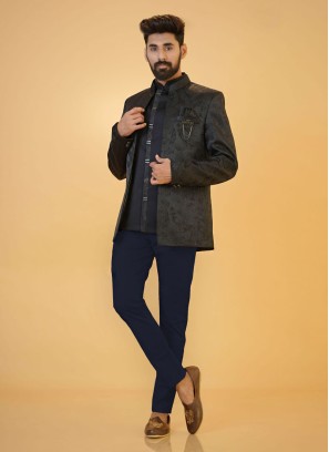 Fancy Jacket Style Jodhpuri Suit In Imported Fabric