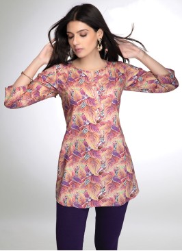 Fancy Printed Multi Color Short Kurti For Women