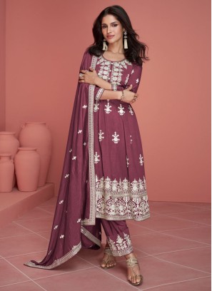 Festive Special Silk Readymade Pant Style Suit With Dupatta