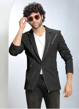 Festive Wear Black Blazer For Men