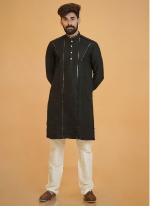 Festive Wear Black Kurta Pajama