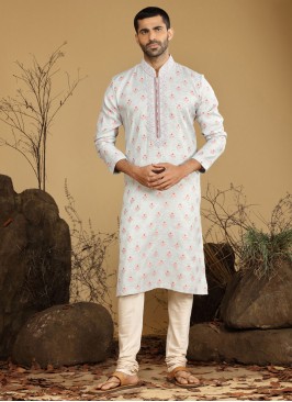 Festive Wear Embroidered Silk Kurta Pajama