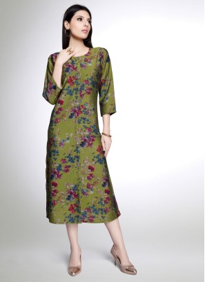 Festive Wear Liril Green Printed Kurti