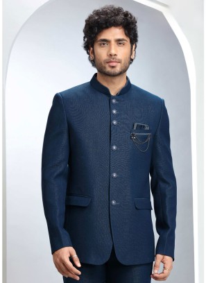 Festive Wear Teal Blue Jodhpuri Suit
