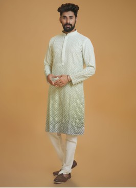 Festive Wear Thread Embroidered Silk Kurta Pajama