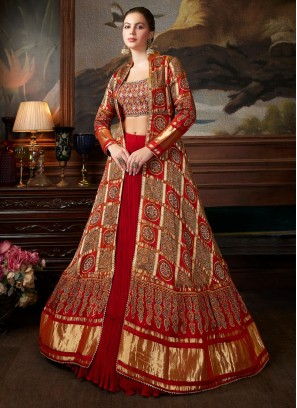 Indo Western Designer Lehenga Set With Crop Jacket | Simran-5392 |  Cilory.com