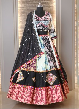 Garba Special Black Kutchi Embroidered Chaniya Choli