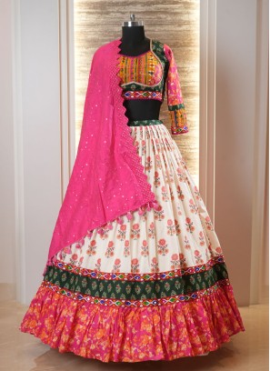 Garba Special Multicolored Cotton Lehenga Choli